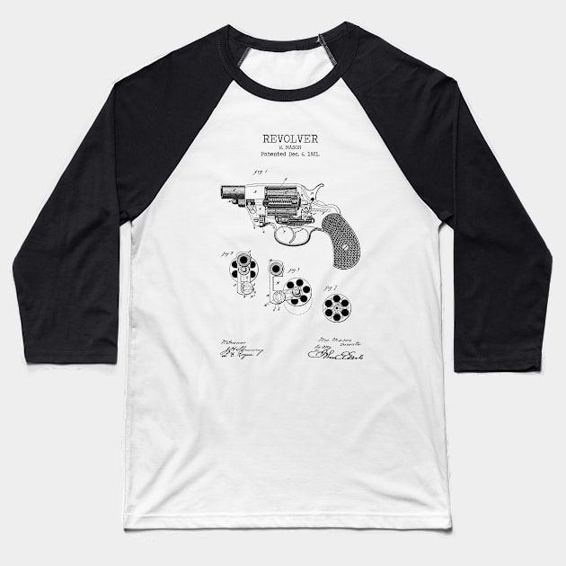 REVOLVER patent Baseball T-Shirt by Dennson Creative